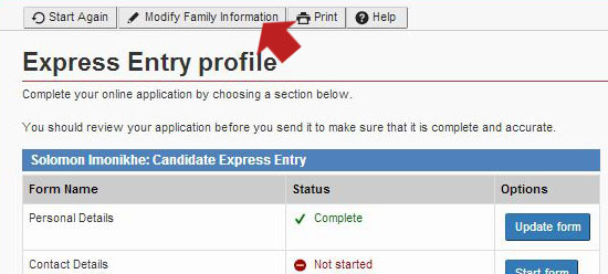 Procedure For Submitting Your Express Entry Profile